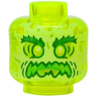 Lego hlava, průhledná neonově zelená (6273602, 6300201)